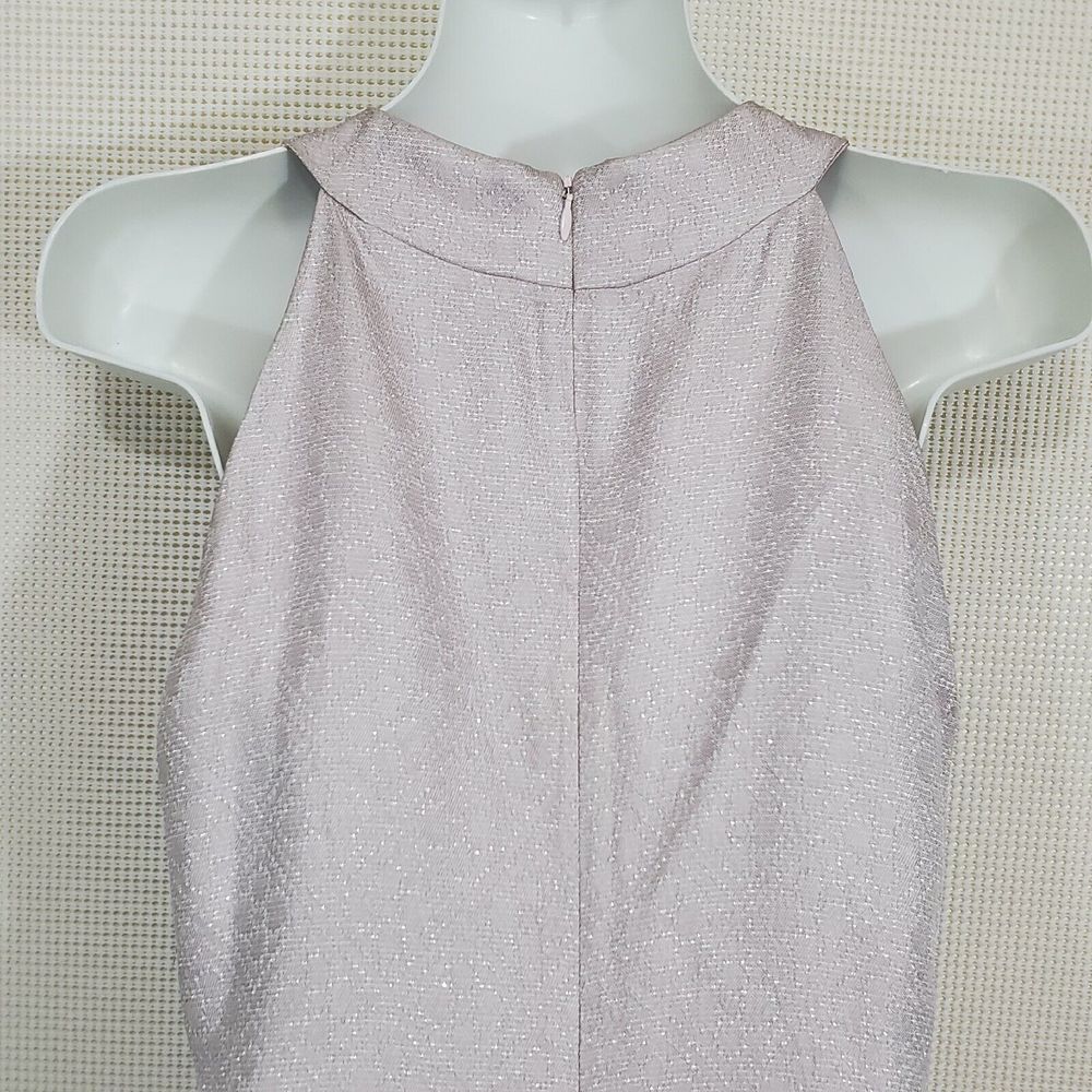 ABS Allen Schwartz Dress 6 Pink Silver Metallic Beaded Rhinestone Cocktail Vtg - Picture 10 of 16